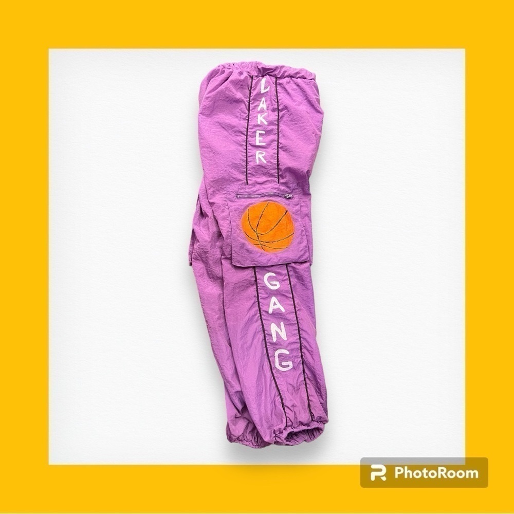 SHEIN Los Angeles Lakers Nylon Cargo Jogger Pants XS